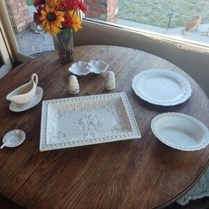 Wedgwood Cream Embossed Serveware Collection